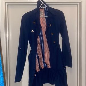Tulle Navy Trench Coat